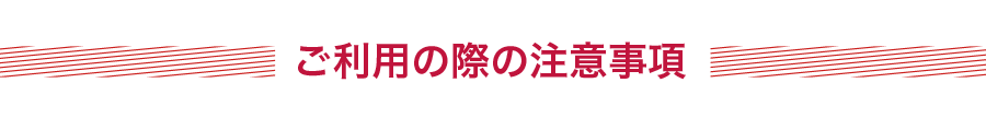 ご利用の際の注意事項