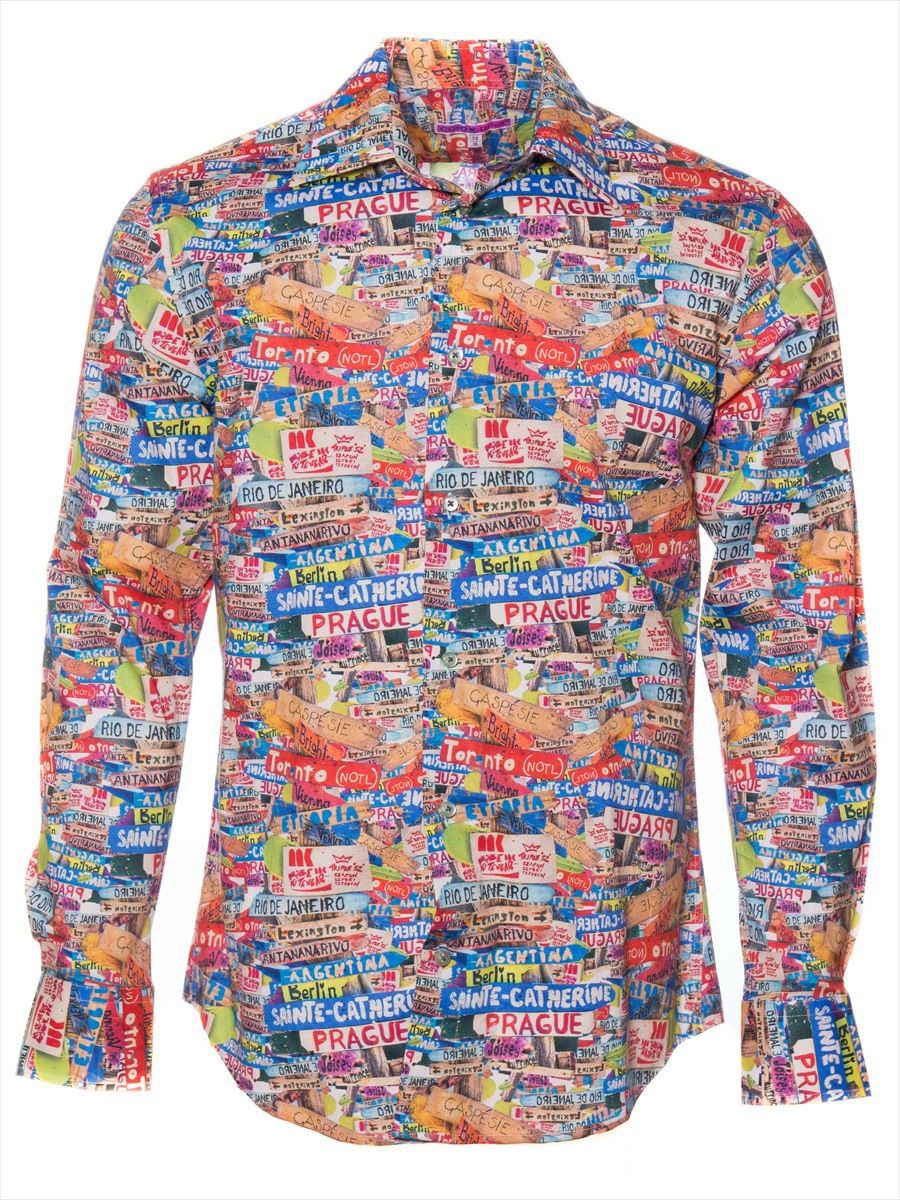 柄シャツ 個性的 メンズ 長袖 看板柄｜シャツ専門店パリのブランド・コトンドゥ/CotonDoux