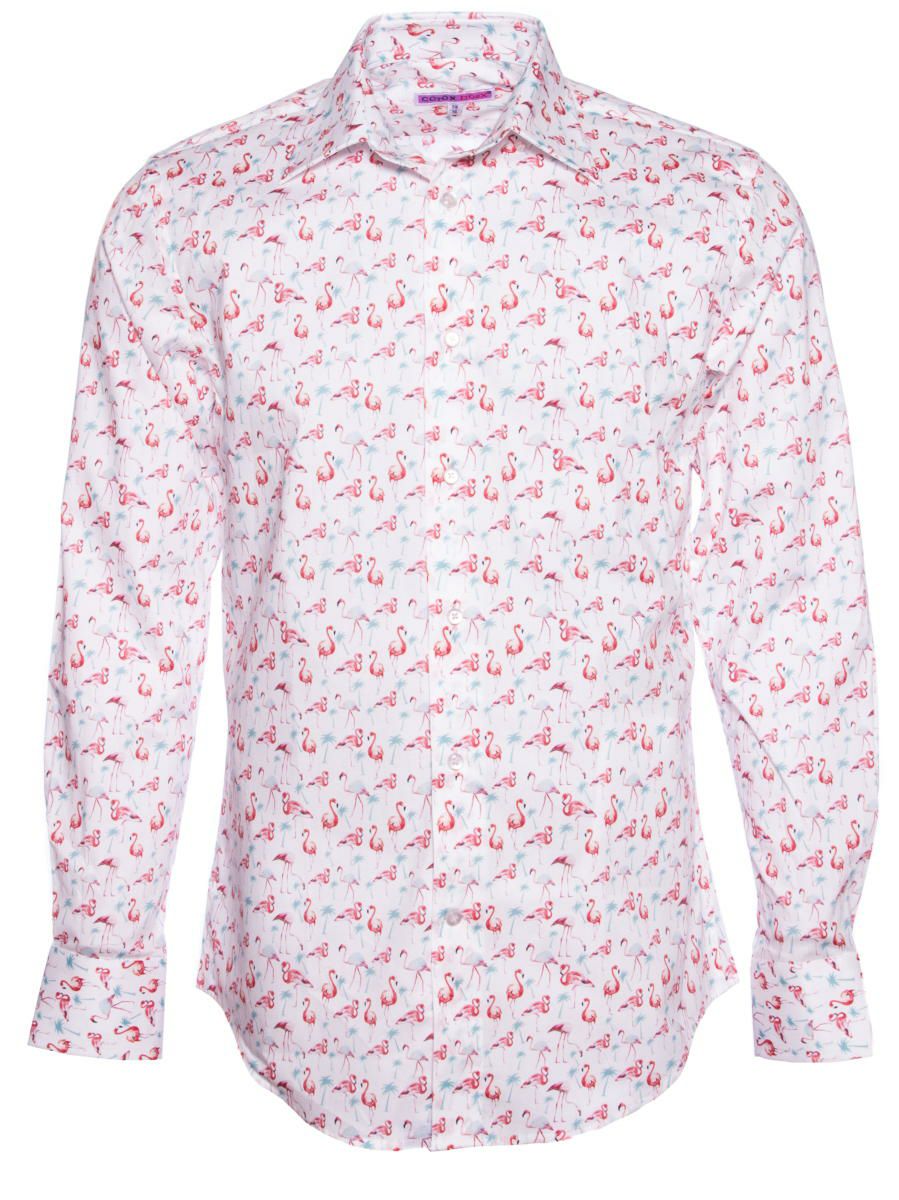 柄シャツ かわいい フラミンゴ柄 メンズ｜パリのシャツブランド・コトンドゥ/CotonDoux