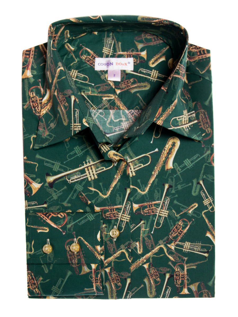 cotondoux コトンドゥ 襟半袖シャツ メンズ 柄シャツ オリーブ柄 XL 柄シャツ メンズレディースの新品アウトレットはコトンドゥ