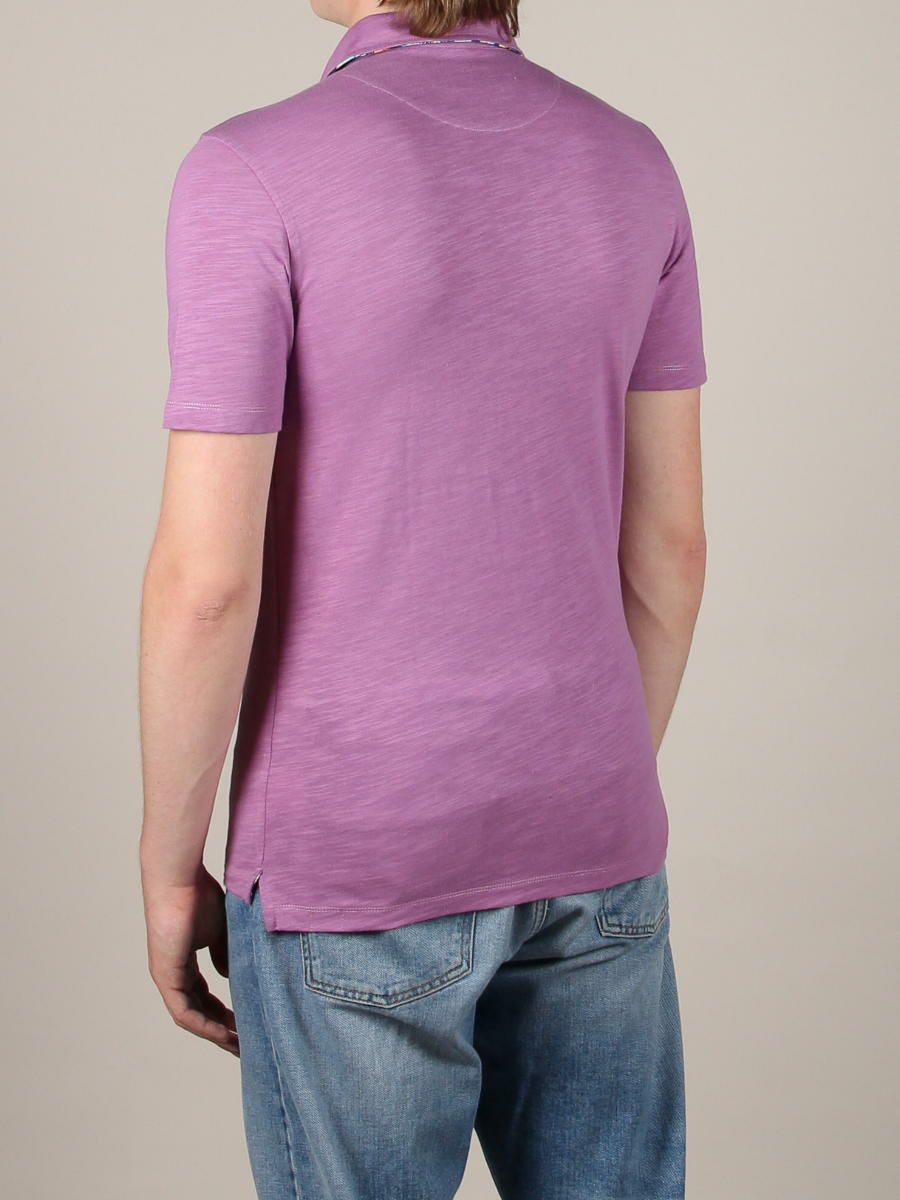 ポロシャツ メンズ 半袖 プリント ゴルフ タウン スポーツ 紫 パープル