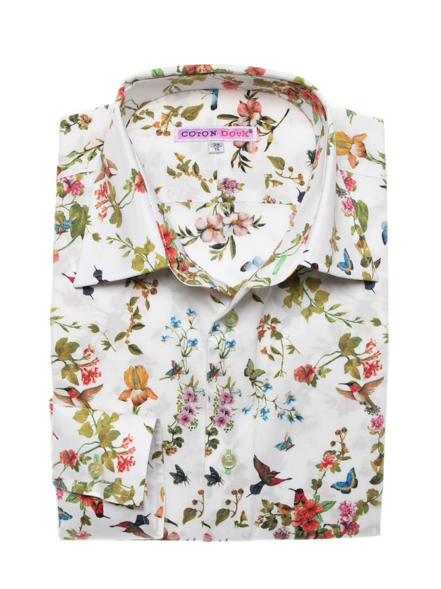 柄シャツ メンズ 長袖 Cotondoux コトンドゥ ジャパン