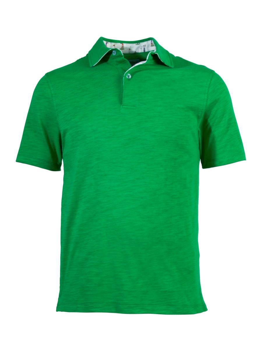 ポロシャツ メンズ 半袖 プリント ゴルフ タウン スポーツ グリーン 緑 