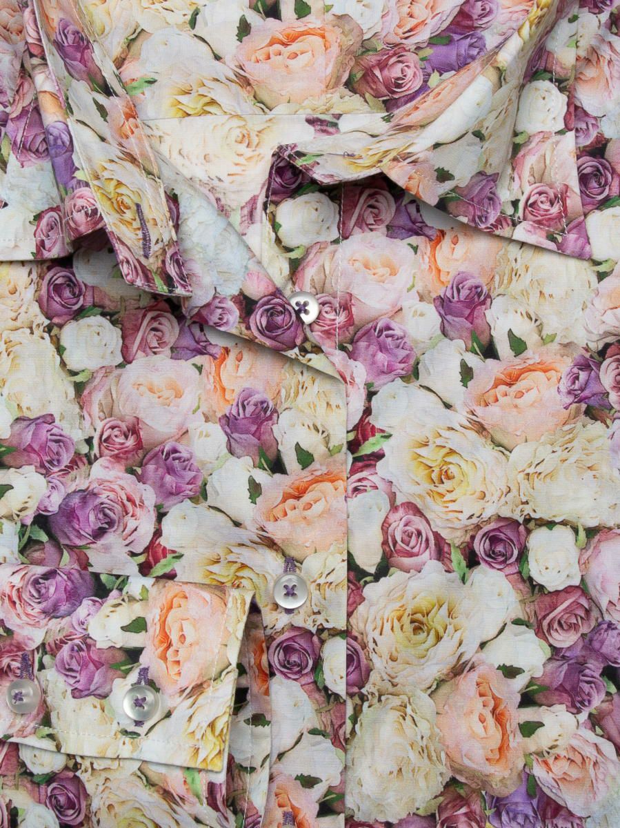 レディース シャツ 長袖 フランス ブランド 花柄シャツ 薔薇柄 バラ柄 プリント デザインシャツ カジュアルシャツ ブラウス l42ad2740 レディース シャツ 長袖 花柄シャツ 薔薇柄 バラ柄 プリント